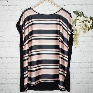 Vince Camuto Striped Metallic Top • 2X